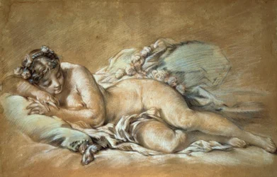 Eine junge Frau schläft